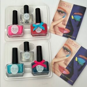 Ciate Vibrant  Glitter Neon Pink and Blue Glow under UV light Manicure Sets